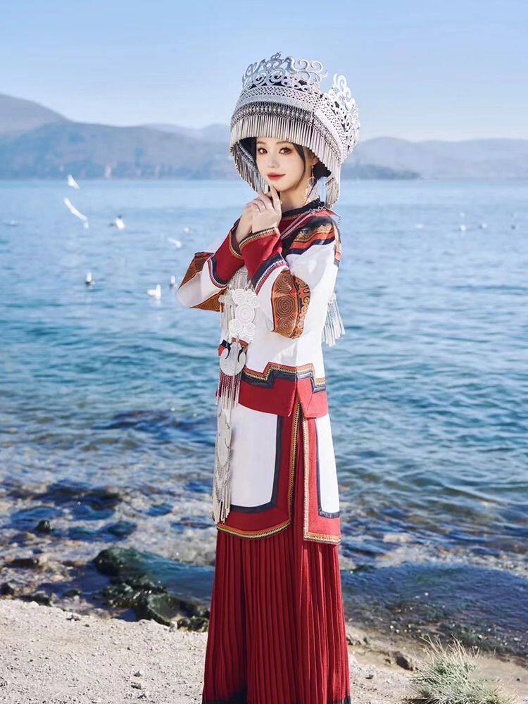 赵丽颖同款彝族服彝见倾心薄款云南彝族服少数民族女彝族旅拍服装