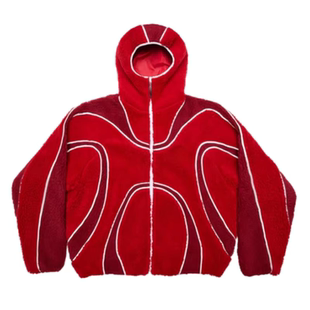 Color block hoodie with loose fit, embroidered patches