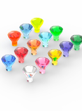 LEGO乐高 30153 1x1钻石 透明白色 深粉 浅蓝 亮绿 深紫 黄