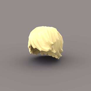 乐高LEGO 人仔配件 浅黄色 87991 男生蓬乱散乱头发