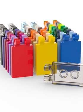 LEGO乐高 30350b 65886 2x3 旗帜 带夹口板 黑白深红蓝棕米橙透明