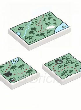 乐高LEGO 丛林探险地图3068pb2391 3068pb2392 2x2 地图印刷光面