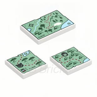 2x2 3068pb2392 地图印刷光面 丛林探险地图3068pb2391 乐高LEGO