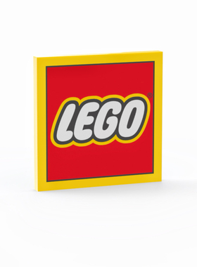 乐高LEGO 黄色4x4 乐高标志 印刷件 1751pb015 乐高logo大卡车