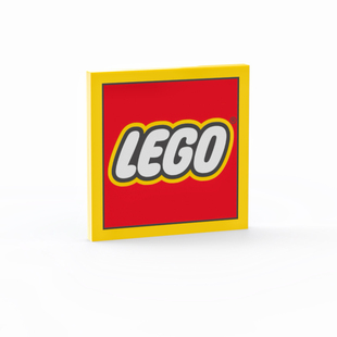 乐高LEGO 黄色4x4 乐高标志 印刷件 1751pb015 乐高logo大卡车