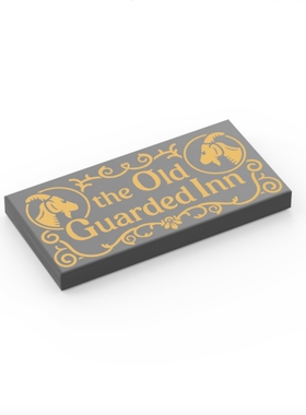 乐高LEGO 黑色 87079pb1486 2x4 旧守卫酒馆印刷光面