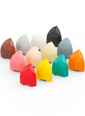 LEGO乐高 1871 1x1x1.66 弧形转角砖 白6442360 黑 浅灰 米色 棕