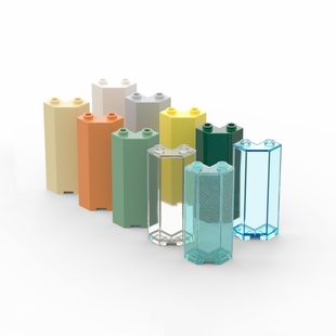 LEGO乐高零配件 78594 转角墙壁 2x2x5 透明白色  浅灰色 沙绿色