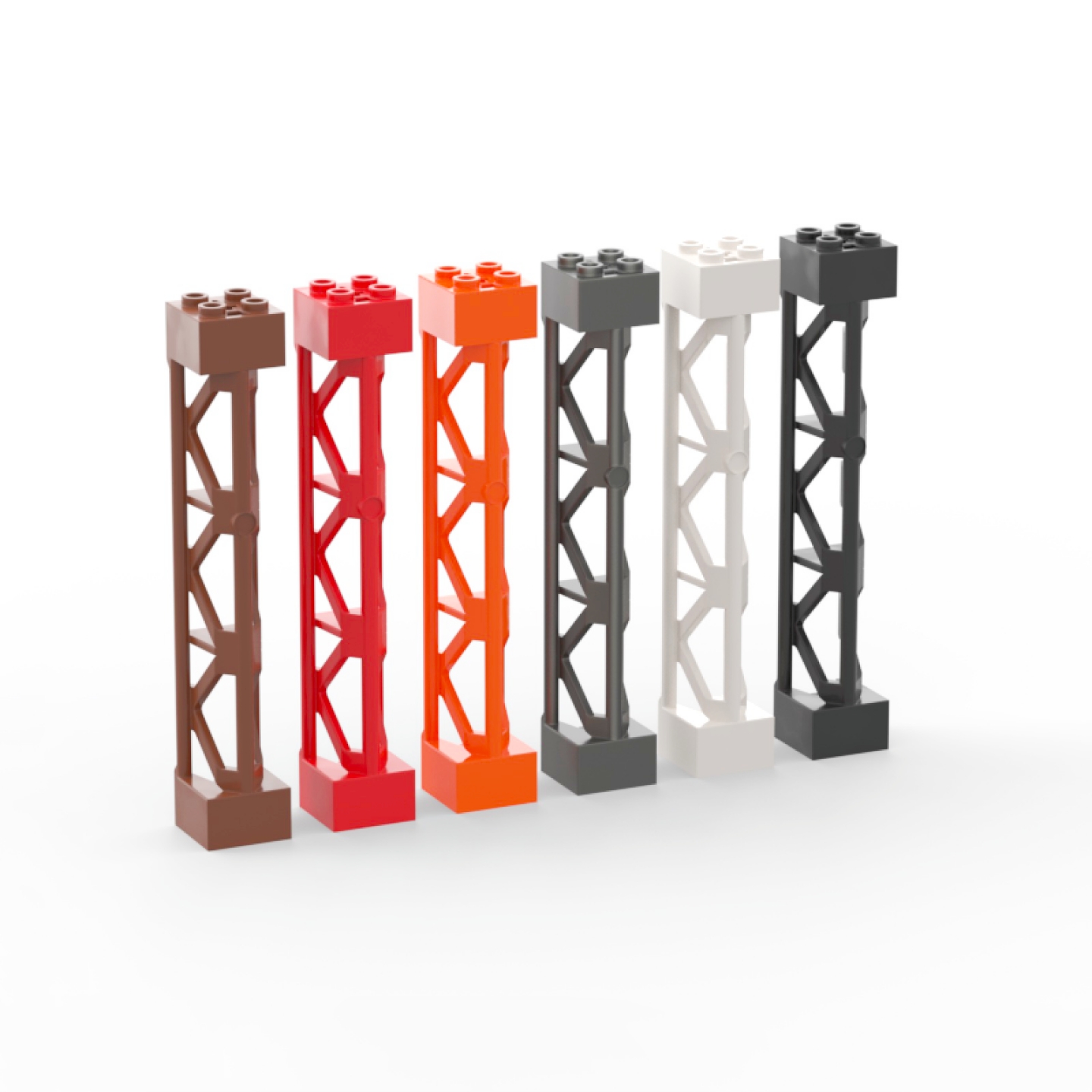 LEGO乐高 95347  28827 2x2x10 支柱架 棕色 黑色 浅灰色