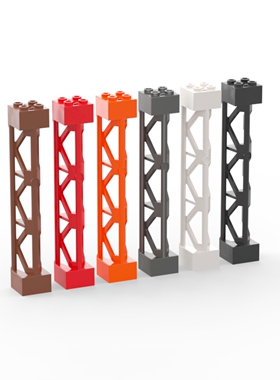 LEGO乐高 95347  28827 2x2x10 支柱架 棕色 黑色 浅灰色