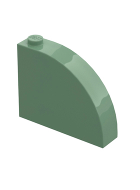 LEGO乐高 零配件 沙绿色65734 649568  1x4x2.66 弧形砖