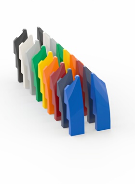 乐高LEGO 零配件 5415 5414 1x4x1 弧面楔形件 白色 黑色 蓝色