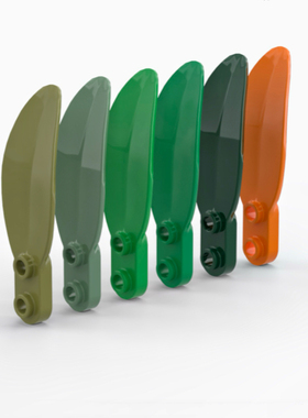 LEGO乐高 3565 绿色亮绿沙绿深绿橙色 2x6植物叶子 尾巴翅膀 羽毛