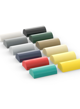 LEGO乐高 6192 2x4拱形砖 弧形砖 白色浅灰 米色 深蓝色 黄色