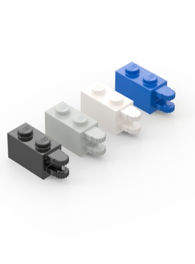 乐高LEGO 30540 54672 1x2 单侧带铰链砖 白色 浅灰色