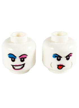 乐高LEGO人仔 头 3626bpb2487 小丑女双面表情 吐舌头 sh599 650