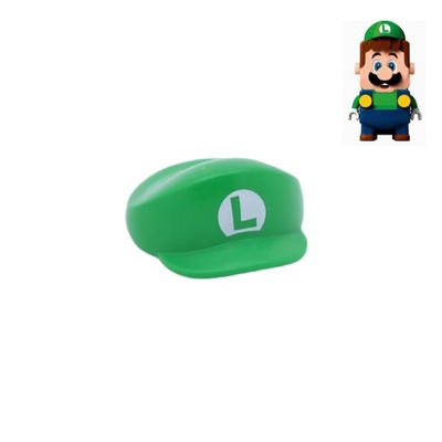 乐高LEGO 超级马里奥帽子配件 大号帽子77710 亮绿色 约3cm大小