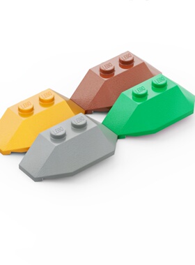 LEGO乐高 47759 2x4斜面楔形件 珍珠金6357783 红棕 深灰 绿色