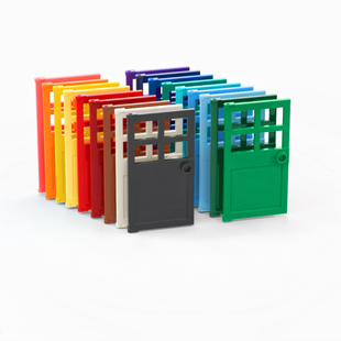 乐高LEGO 60623 1x4x6 门窗 黑白棕深红绿中湖蓝黄深绿浅黄深紫