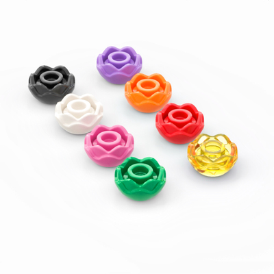 5904双层牡丹玫瑰花朵积木