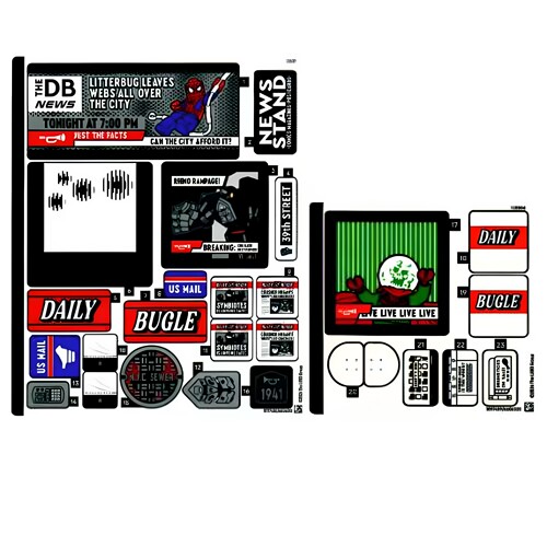 乐高LEGO 漫威76342贴纸 全新套装拆出 1117458 10117459