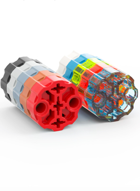 乐高LEGO 98585 3x3轴栓孔连接件 黑6186133 浅灰 白色 透明浅蓝