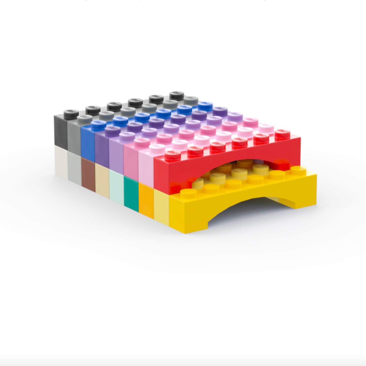 乐高LEGO 92950 1x6 拱形砖 黑白深灰浅灰棕米黄色沙绿