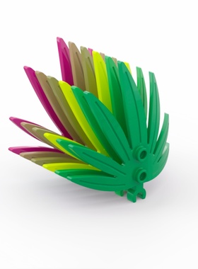 乐高LEGO 10884 30239 6x5 棕榈叶 带夹口 植物 绿色 浅绿色