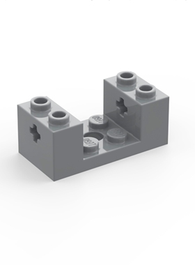 LEGO乐高 深灰色67446 6335115 2×4×1 带十字轴孔 连接板