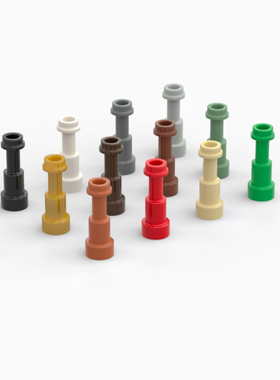 乐高LEGO 64644 单筒望远镜 黑色白色浅灰米色深棕红棕沙绿珍珠金