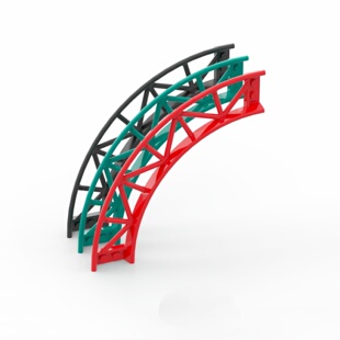 LEGO乐高 过山车轨道25061 黑色655657 红色6229115 蓝绿6372724