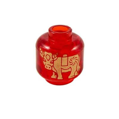 牛头灯印刷件透明红色乐高28621