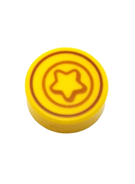 LEGO乐高 中黄色98138pb401 35380 35381 6469535 1x1印刷光面