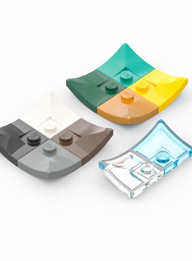 乐高LEGO 4190 2x2 翘脚屋顶屋檐拱形砖 深灰 深棕 白 透明 深绿