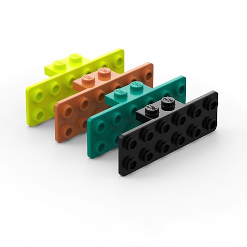 LEGO乐高 6970 1x2-2x6 托架 支架车牌 挡板 黑色6533764