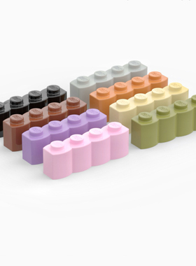 LEGO乐高零配件 30137 1x4 栅栏砖 黑色 米色 浅灰色 棕色 中肉色