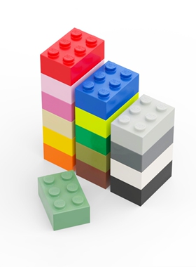 LEGO乐高 3002 2x3 基础砖 黑白 深灰 浅灰 棕 橙黄 蓝 米 浅粉红