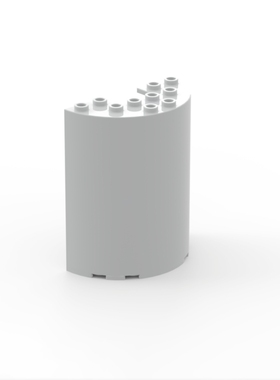 LEGO乐高 浅灰色87926 35347 3x6x6 半圆柱带缺口砖 6262014