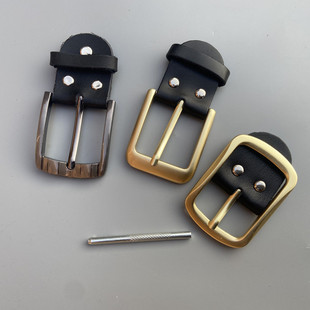 3.5 3.8宽镀铜打孔皮带扣头实心针式腰带扣单卖牛皮皮带扣配件男