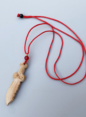 纯手工小桃木剑刀斧吊坠婴儿童宝宝小孩红绳项链男女挂件随身携带