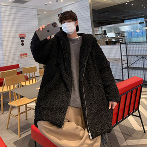 DY20特P120 冬季宽松环保毛毛皮草男生加棉加厚中长款保暖外套图片