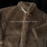 MY210P130高级感男女仿皮草外套毛绒保暖棉服立领毛毛外套百搭，男装棉衣，星座1115（原A403）