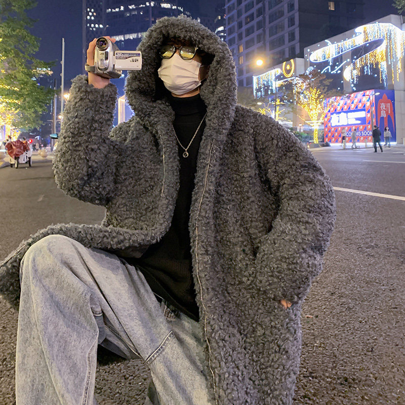 DY20特P120冬季宽松环保毛毛皮草男生加棉加厚中长款保暖外套,男装棉衣,星座1115（原A403）