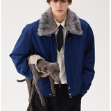 MY207P140冬季高级感仿貂毛领棉衣男士帅气保暖加厚棉服外套潮，男装棉衣，星座1115（原A403）