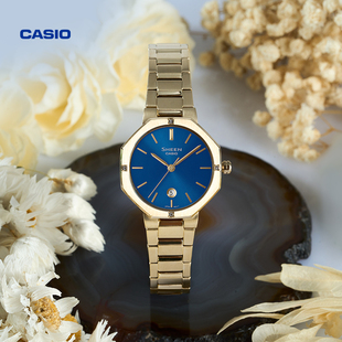 casio旗舰店SHE 休闲防水手表卡西欧官方SHEEN 4543启明星八角时尚