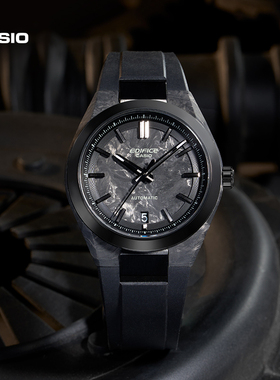 卡西欧官方旗舰店EFK-100锻造碳纤维商务通勤机械手表男EDIFICE