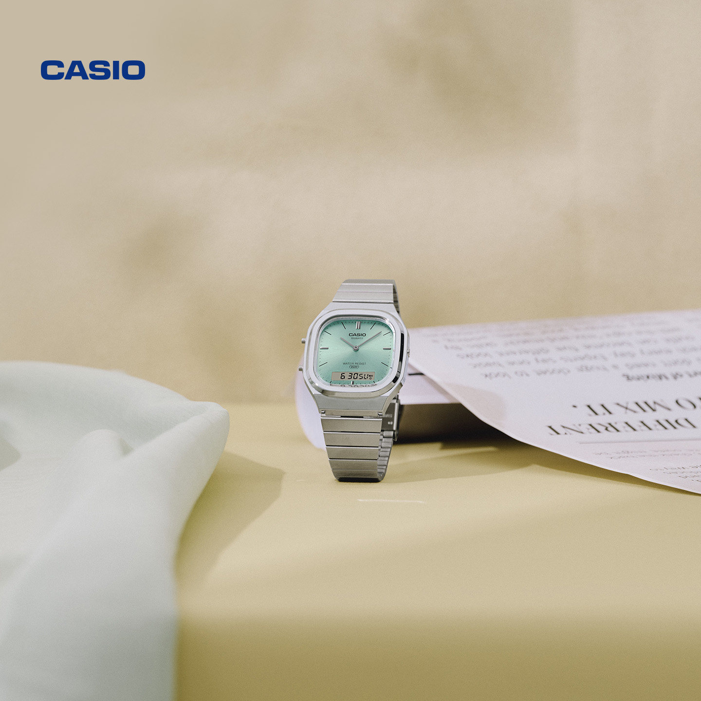卡西欧官方旗舰店AQ-240niko and...合作礼盒款双显手表男女CASIO