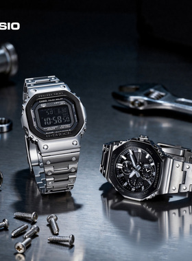 卡西欧官方旗舰店B5000BT/B2100BT全金属方块八角运动手表G-SHOCK