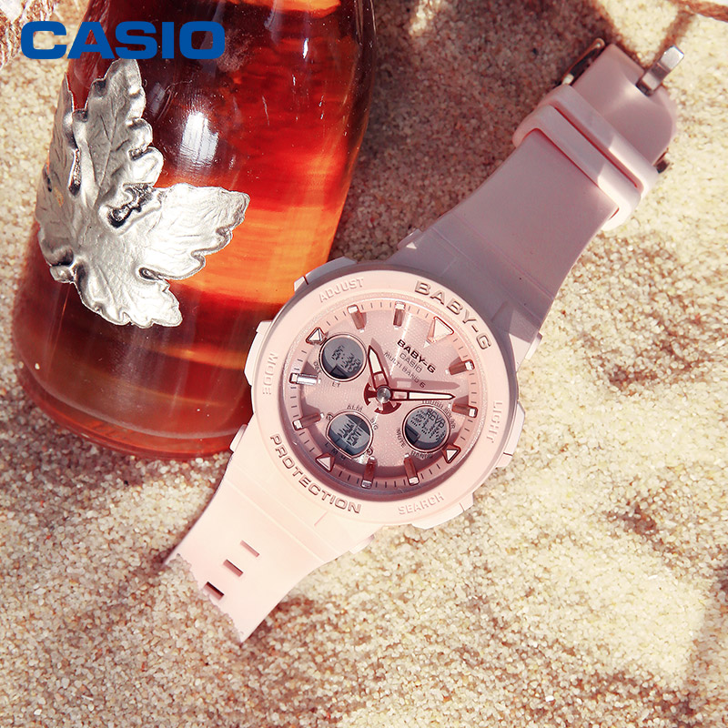 casio旗艦店BGA-2500運動防水女士手表卡西歐官網BABY-G官方正品