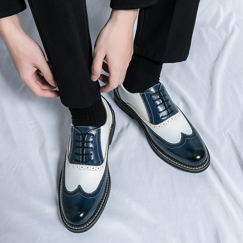 布洛克雕花皮鞋男士商务正装英伦休闲拼色男款内增高新郎结婚鞋,流行男鞋,正装皮鞋,淘宝优惠券,粉丝福利购,淘宝优惠卷